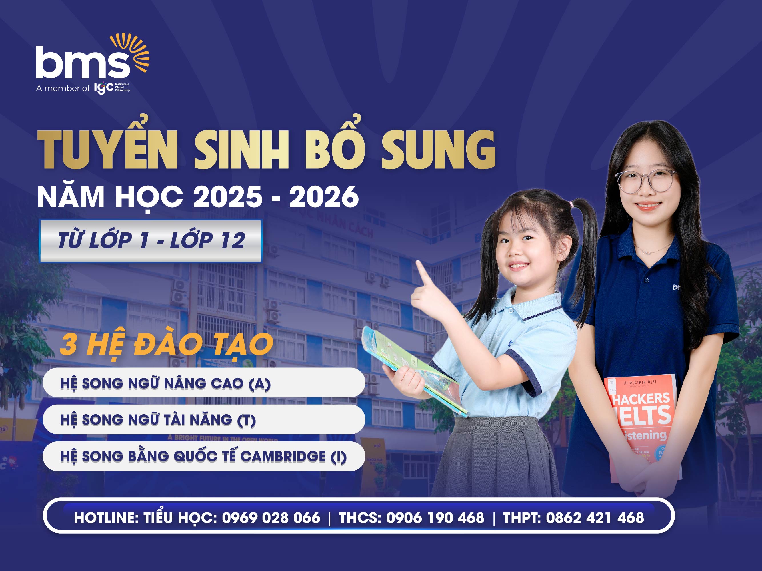 Tuyển sinh bổ sung các cấp từ lớp 1 đến lớp 12